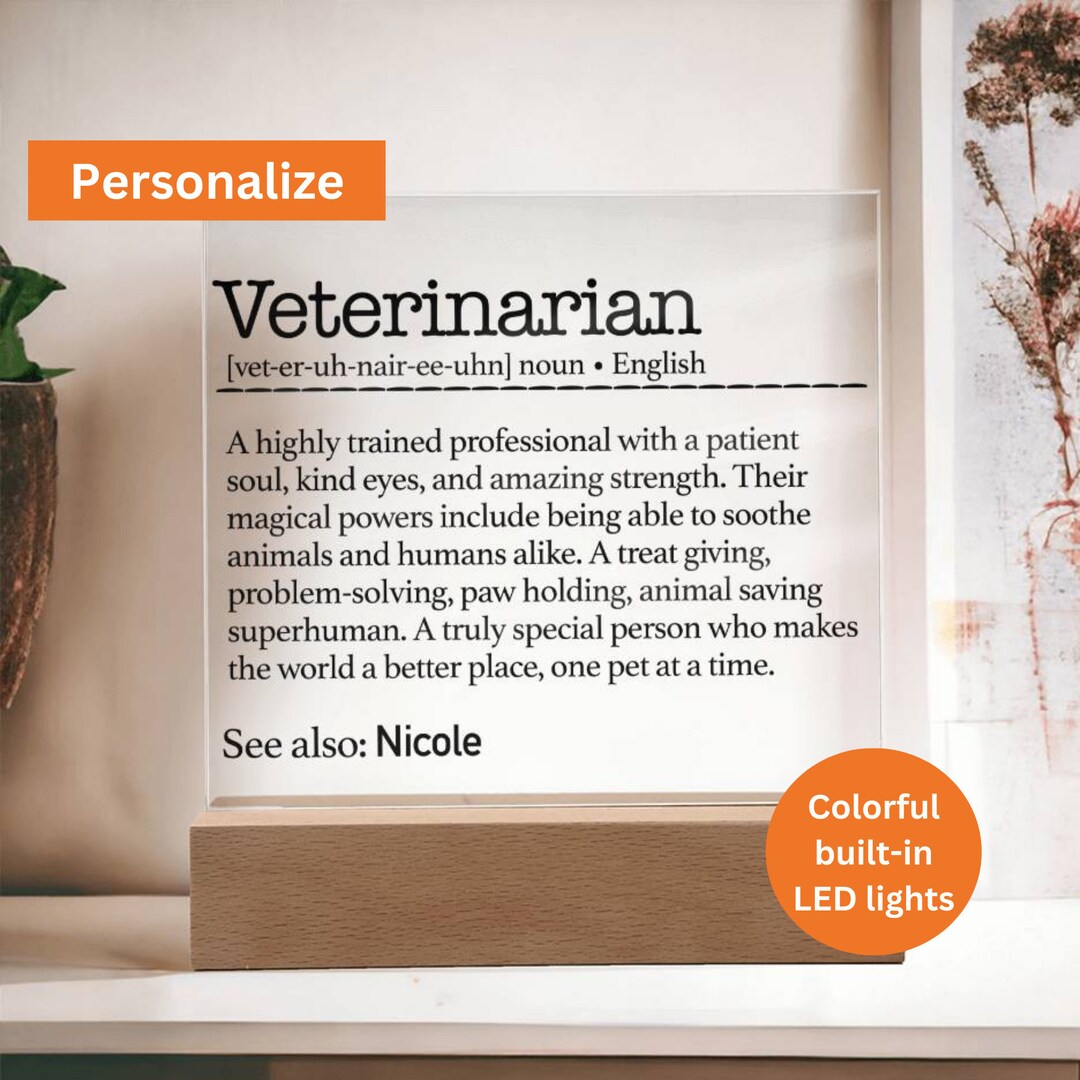 Veterinarian Definition Gift, Personalized Veterinarian Definition Gift
