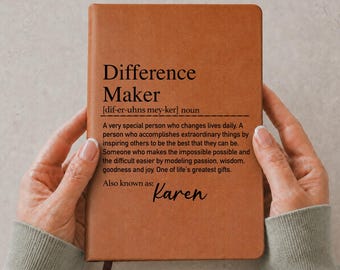Difference Maker Journal Gift, Coworker Gift,  Mentor Leader Appreciation Thank You Gift, Thank You Gift,  EM-LHLJ123
