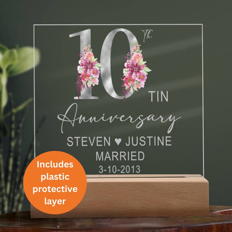 Personalized Tin 10th Anniversary Gift 10th Anniversary Etsy