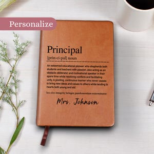 Personalized Principal Journal, Principal Gift, Principal Appreciation Gift, Principal Thank You Gift, Principal Definition Gift,