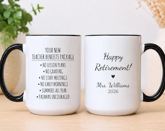 Personalized Teacher Retirement Mug, Retired Teacher Gift Mug, Teacher Retirement Gift, Teacher Retired Coffee Cup