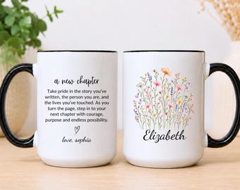 Custom New Chapter Mug, Retirement Mug, Retirement Farewell Gift, Gift for Coworker, Custom Gift for Boss Leaving EM-MUG6392