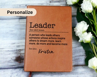 Personalized Leader Journal, Leader Journal Gift, Leader Definition Gift, Leader Appreciation Gift, Leadership Gift, Employee Gift