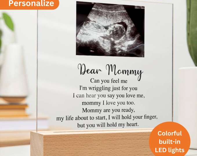 Personalized Ultrasound Photo Plaque, Dear Mommy Gift, First Time Mom Gift, Expecting Mom Gift, Gift From the Bump, Pregnant Mom Gift