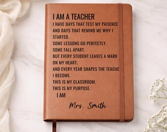 Personalized Teacher Journal, Teacher Appreciation Journal Gift, Teacher's Day Gift, Thank You Gift For Teacher From Student(EM-LJ1224)