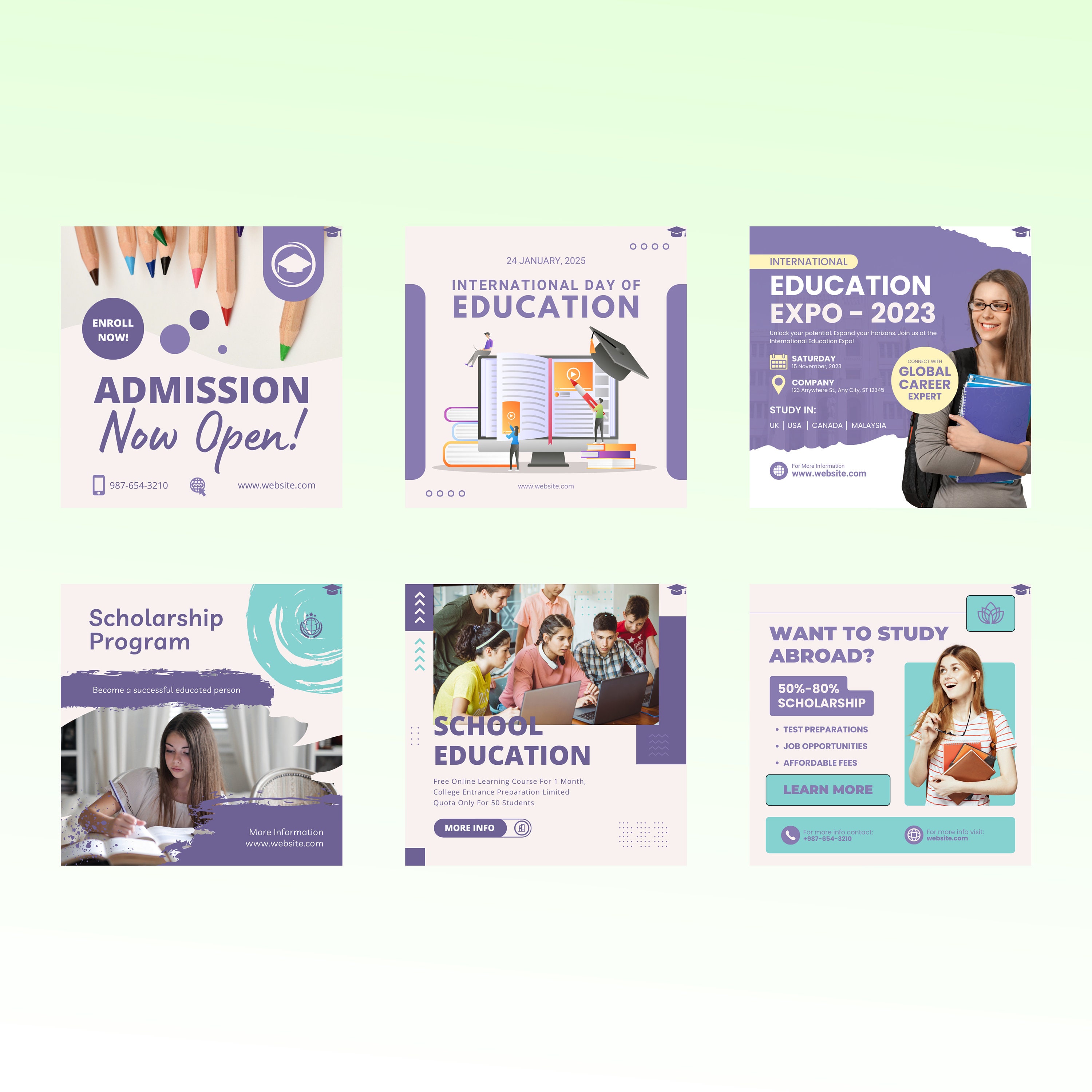 Education Instagram Canva Template Posts - Etsy