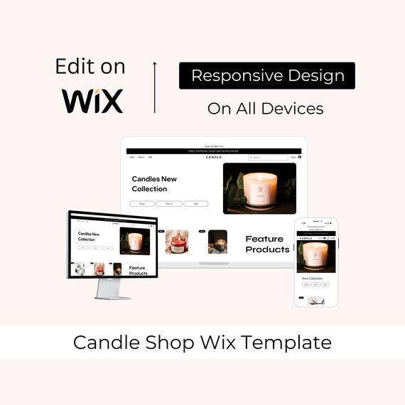 Candle Shop Wix Theme: Minimalist eCommerce Website Template