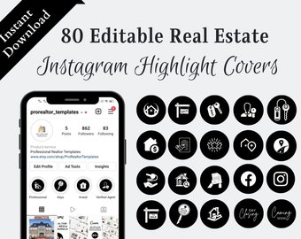 80 Premium - Real Estate Instagram Highlight Covers | Realtor Icons | Real Estate Marketing | Real Estate Branding |Social Media Real Estate