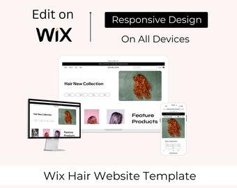 Wix Website Template hair, Wix Hair Ecommerce website Template, Hair Website Design, Wix Hair Website, Hair Website Template