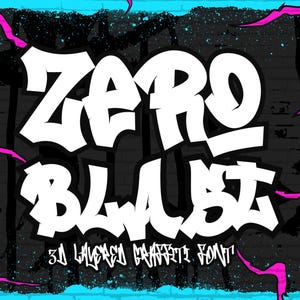Zero Blast 3D Layered Graffiti Font - Bold Urban Street Style Typeface for Posters, Clothing, and Logo | Canva and procreate font