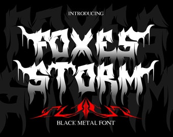 Foxes Storm - Graffiti Font, Metal Graffiti, Rock font, Black metal, Branding font, Cricut font, Urban, Street, Monoline Font, Handwritten