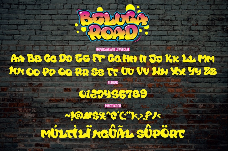Beluga Road Graffiti Font, Vintage Font, Logo Font, Canva Font