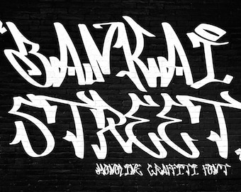 Bankai Street - Graffiti Font, Vintage Font, Logo font, Canva font, Branding font, Cricut font, Urban Font, Street, Bold Font, Printing font