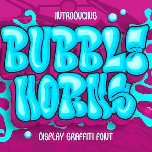 Bubble Horns - Graffiti Font, Vintage Font, Logo font, Canva font, Cricut font, Template font, Bubble Font, Urban Font, Street Font, Decals