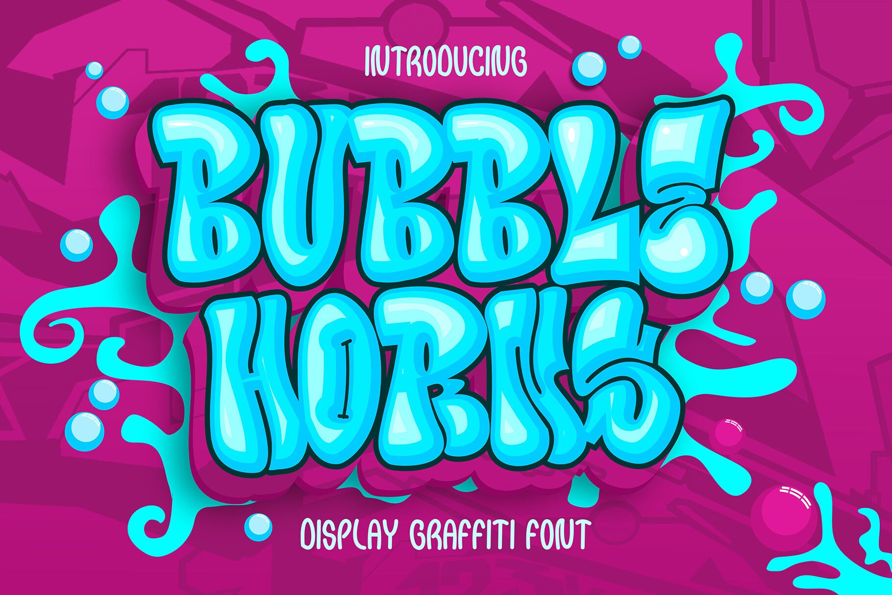 Bubble Horns Graffiti Schriftart: Urban Street Schriftart