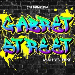 Gabret Street - Graffiti Font Cricut, Vintage Font, Logo font, Canva font, Template font, Procreate font, Urban Font, Street Font, Decals