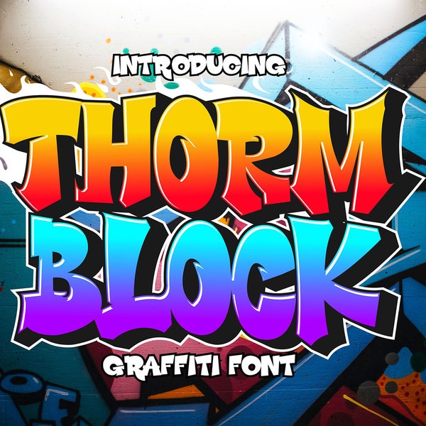 Thorm Black - Graffiti Font, Vintage Font, Logo font, Canva font, Branding font, Cricut font, Urban Font, Printing font, Sticker Font