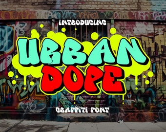 Urban Dope - 3d Graffiti Font, Vintage Font, Logo font, Canva font, Branding font, Cricut font, Urban Font, Printing font, Sticker Font