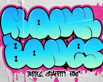 Monk Bones - Bubble Font, Graffiti Font, thick font, gafitti, hip hop font, Canva font, Branding font, Template font, Procreate font
