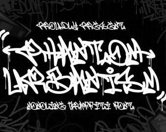 Phantom Urbanism Font: Monoline Graffiti SVG, Cricut & Procreate