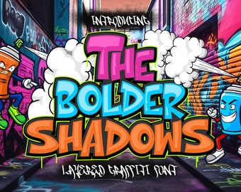 The Bolder Shadow - Graffiti Font, 3d Layered Graffiti, Logo font, Canva font, Decals, Cricut font, Urban Font, Printing font, Sticker Font