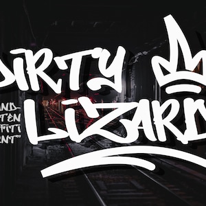 Dirty Lizard - グラフィティフォント、ヴィンテージフォント、ロゴフォント、Canvaフォント、ブランディングフォント、テンプレートフォント、Cricutフォント、アーバンフォント、ストリートフォント