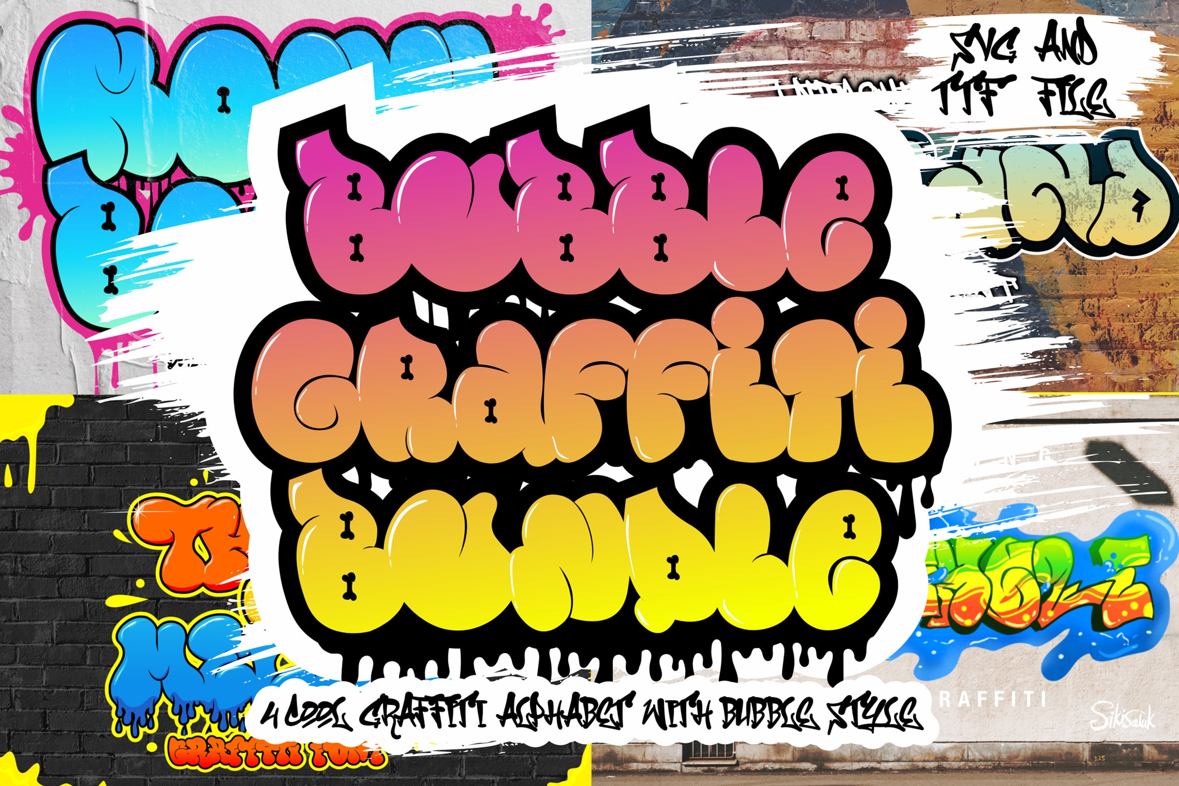 Bubble Graffiti Alphabet Graffiti Font SVG Game Font Urban - Etsy
