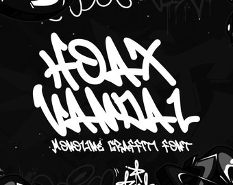 Hoax Vandal - Graffiti Font, Vintage Font, Logo font, Canva font, Branding font, Template font, Cricut font, Urban Font, Monoline Font