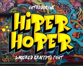 Graffix Impact - Graffiti Font, 3d Layered Graffiti, Logo font, Canva font, Decals, Cricut font, Urban Font, Printing font, Sticker Font