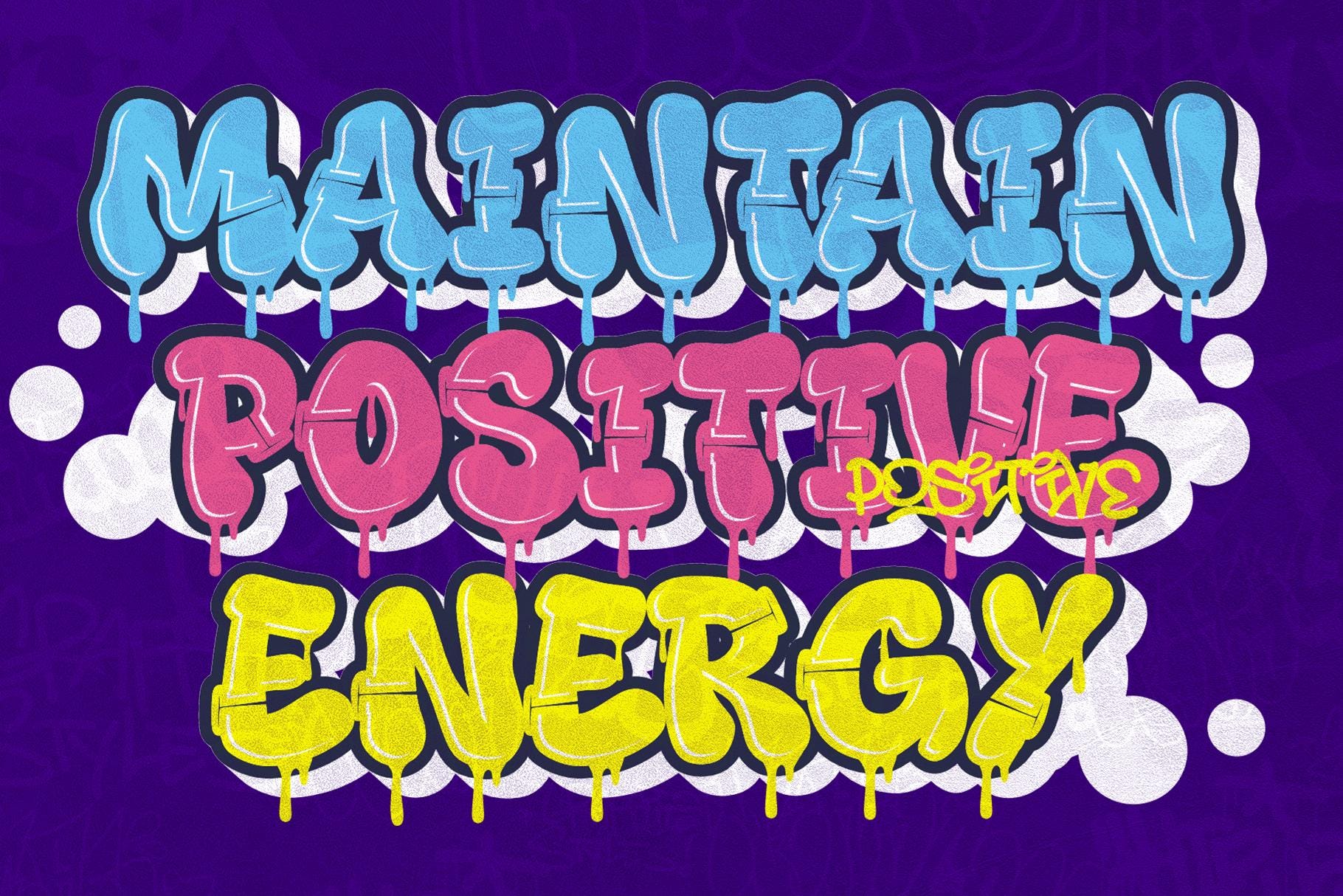Rift Punk Graffiti Font: Bold Layered 3D Drip (instant Download) - Etsy