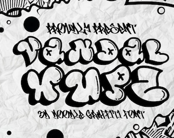 Vandal Wupz Graffiti Font: Bubble Doodle Style (OTF, TTF, WOFF) - Etsy