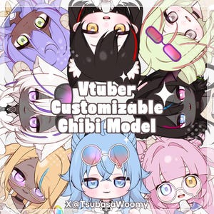 Tsubasa's Chibi Customizable Model | Vtuber | Live2D | Premade Model