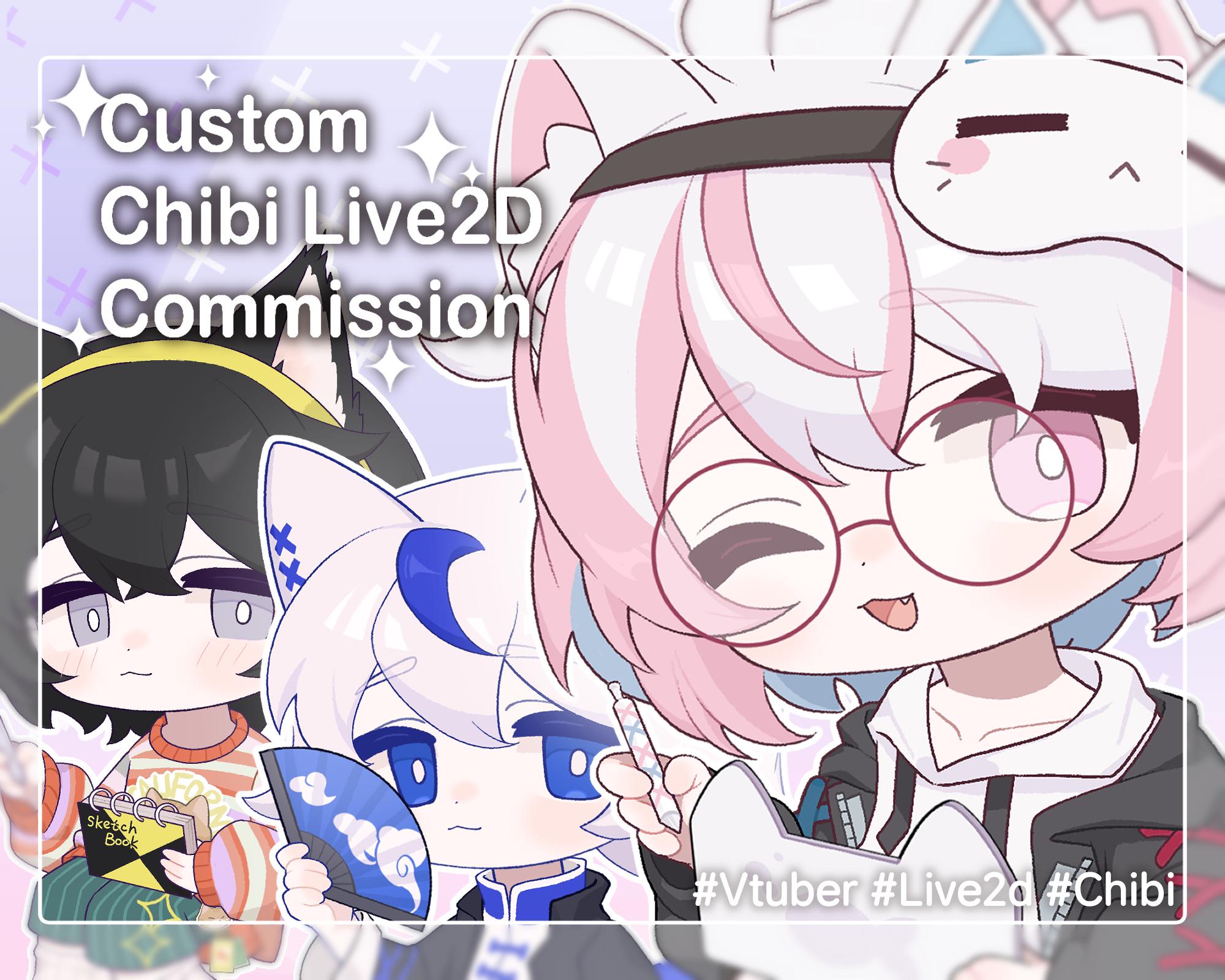 Custom Chibi Live2D/Vtuber Commission | Model Art | Ready to Rig | Light Live2D Rigging | Vtuber