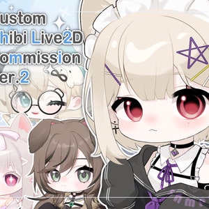 Custom Chibi Live2D Vtuber Commission -2- | Live2d Model | Ready to use | Vtuber