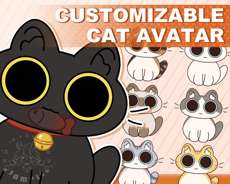Customizable Cat Vtuber Model Multiple Cat Breeds Emotions Assets