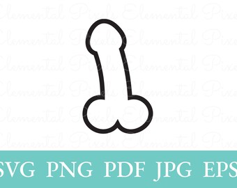 Penis outline svg | bachelorette party dick | vector files for cricut | png for tshirt | digital instant download | glowforge sublimation