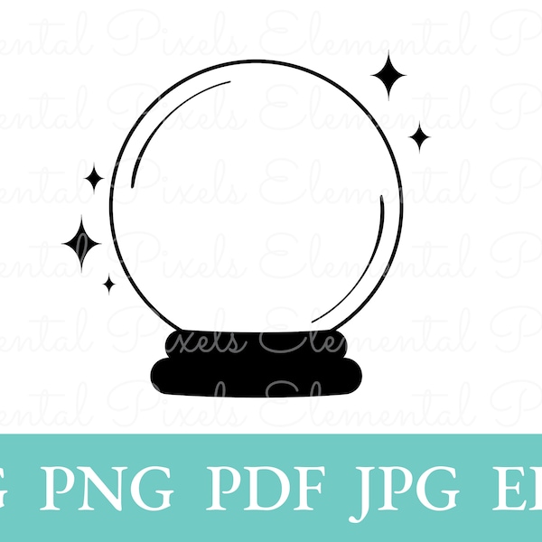 Simple crystal ball svg | witchy png for tshirts | vector files for cricut | divination | esoteric clip art | digital instant download