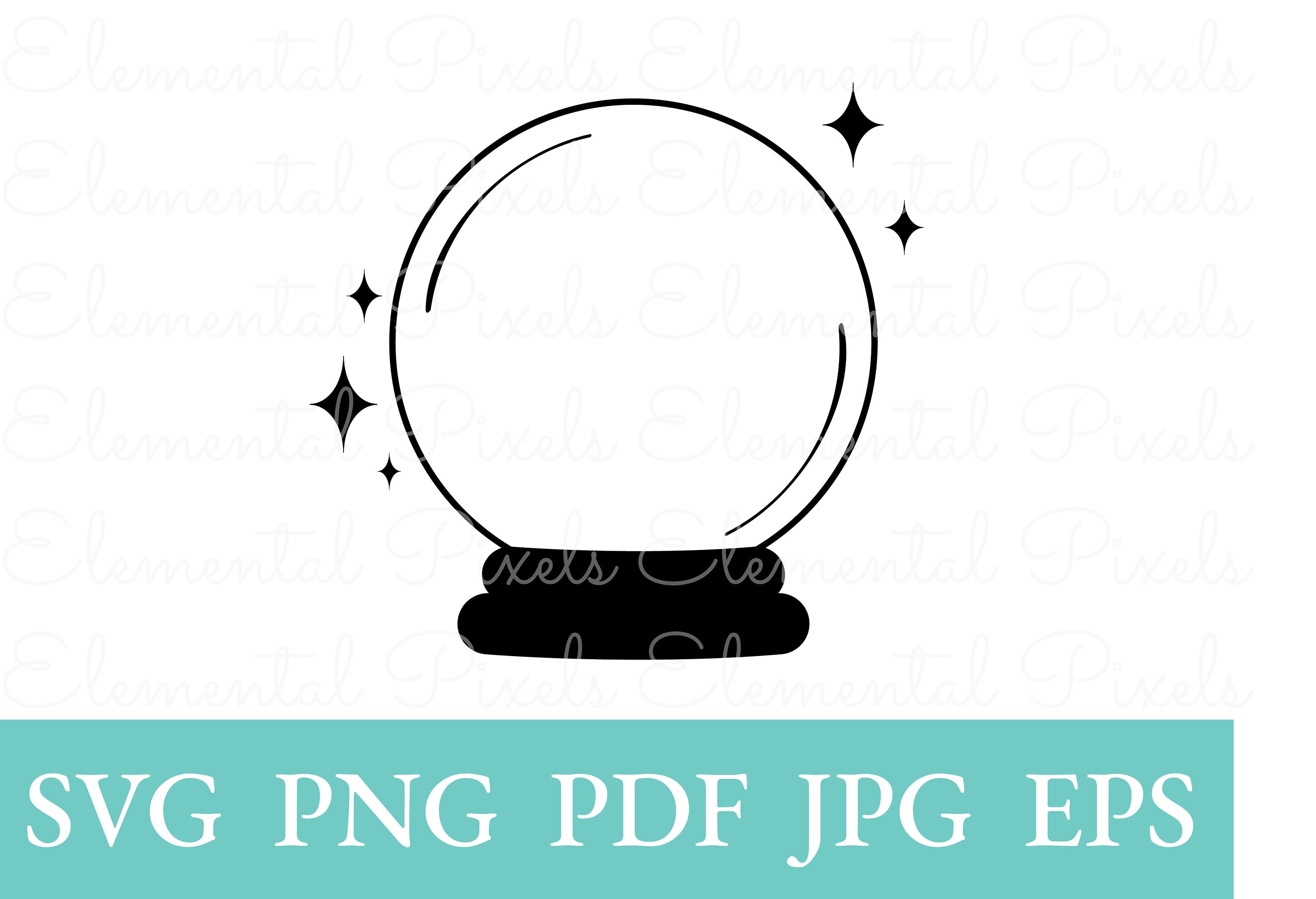Simple Crystal Ball Svg Witchy Png for Tshirts Vector Files for Cricut Divination Esoteric Clip