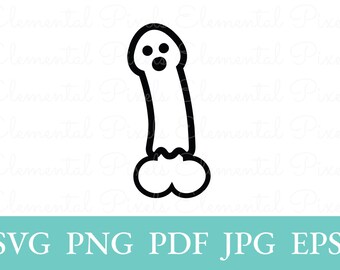 Ghost penis svg | Halloween party dick | vector files for cricut | png for tshirt | digital instant download | glowforge sublimation
