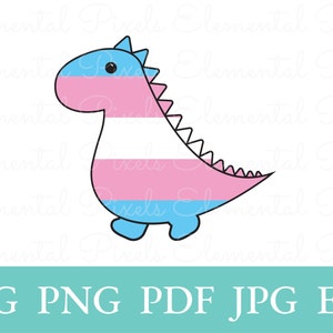 Trannosaurus rex svg | Transgender Dinosaurier Clipart | Pride Flag png für Tshirts | Vektordateien für Cricut | instant download | digitale Kunst