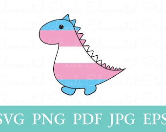 Trannosaurus rex svg | transgender dinosaur clipart | pride flag png for tshirts | vector files for cricut | instant download | digital art