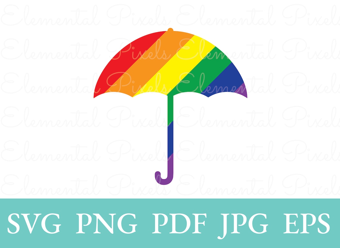 Svg Pride LGBTQ Umbrella Rainbow Flag Svg Gay Pride Queer LGBTQ Clipart