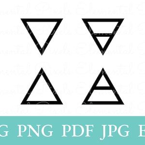May include: Four black triangle symbols, each with a horizontal line across the middle. The symbols are arranged in a square pattern.