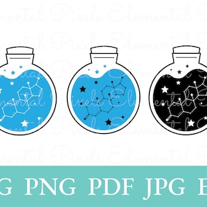 Testosterone potion svg | hormone replacement therapy | witchy trans pride | molecule | digital instant download | vector files for cricut