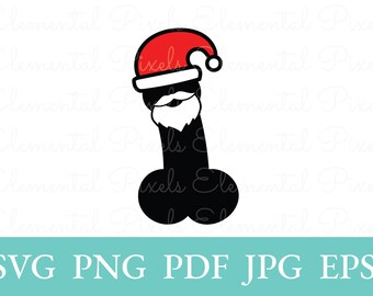 Santa Claus penis svg | bachelorette party dick | vector file for cricut | png for tshirt | digital instant download | glowforge sublimation