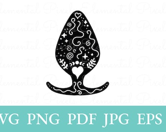 Cosmic butt plug svg | stars and moon clipart | anal sex png for tshirts | boho witchy vector file for cricut | digital instant download