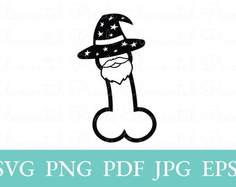 Wizard penis svg | bachelorette party dick | vector file for cricut | cock png for tshirt | digital instant download | glowforge sublimation