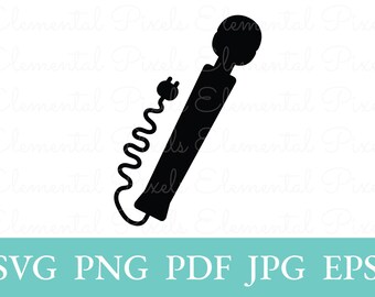 Vibrator svg | sex toy hitachi wand png | sexy kinky digital instant download | adult art print | printable clipart vector files for cricut