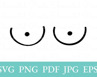 Boobs svg | simple hand drawn breasts | cute minimalist print printable | vector files for cricut | png for shirt | digital instant download
