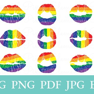 May include: Nine rainbow-colored lipsticks with a white background. The lipsticks are arranged in three rows of three. Each lipstick is a different shade of rainbow, from red to purple.